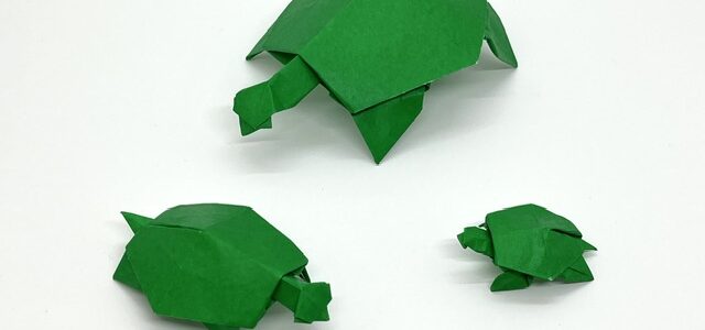 カメの折り紙を創作しました！